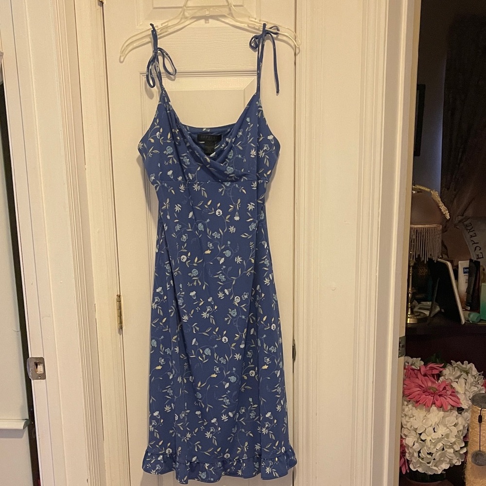 Express Blue Floral Midi Dress
